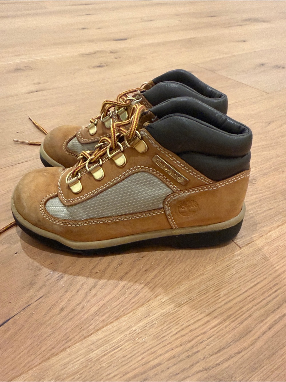 Timberland Kids Tan and Black Lace-Up Trail Boots